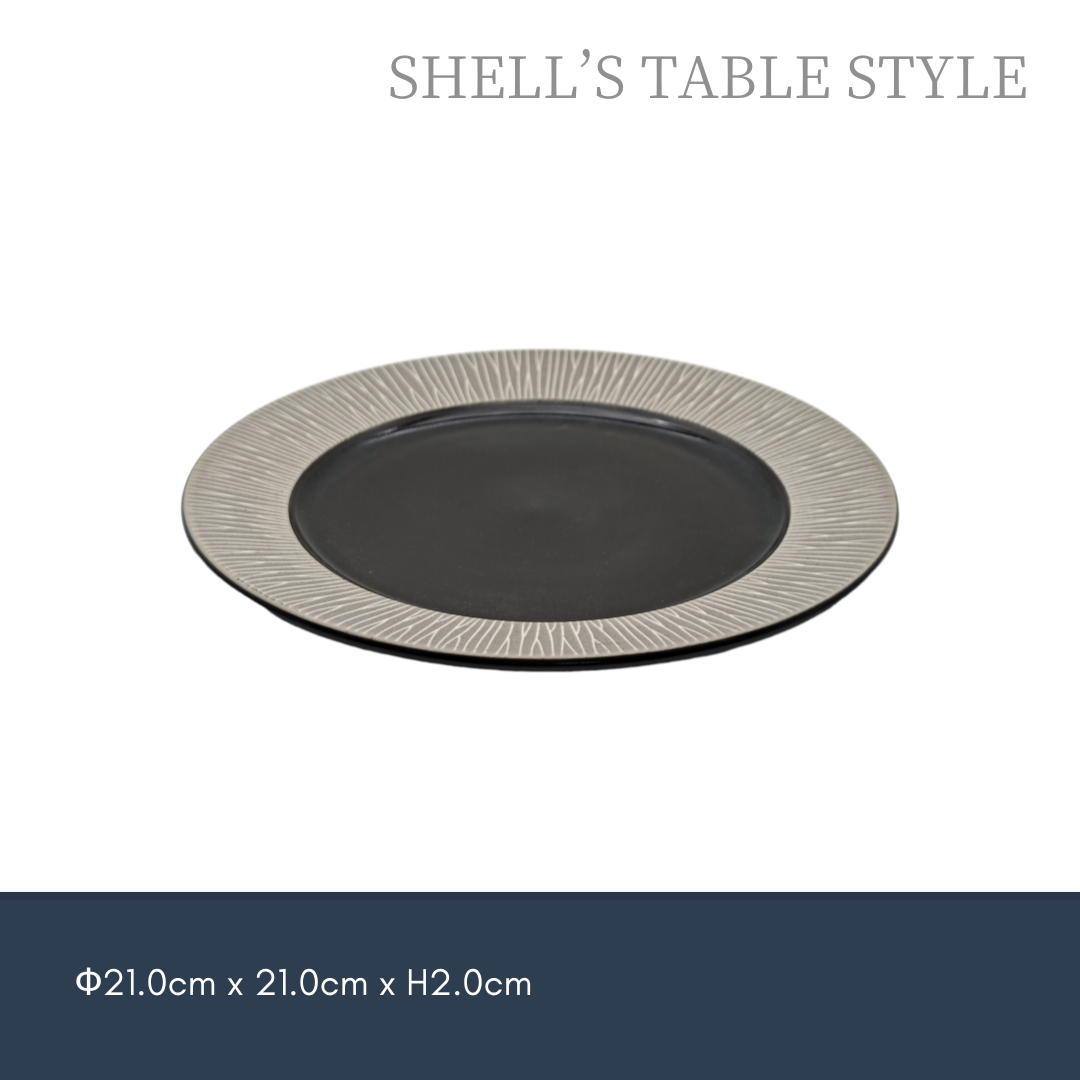 Đĩa tròn 21cm, nung màu xanh